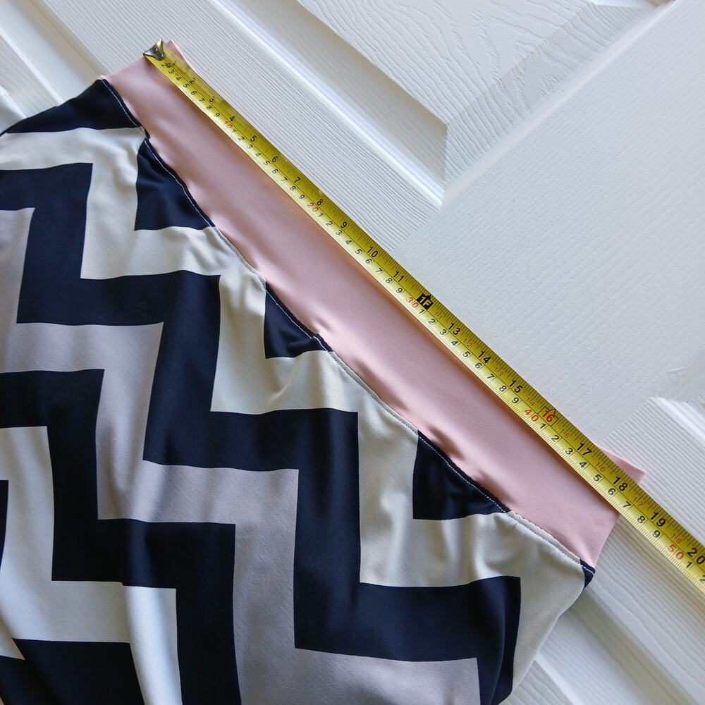 Upcycled Elastic-Free Maxi Skirt 2X / 3X plus size chevron pink grey casual - Picture 7 of 14